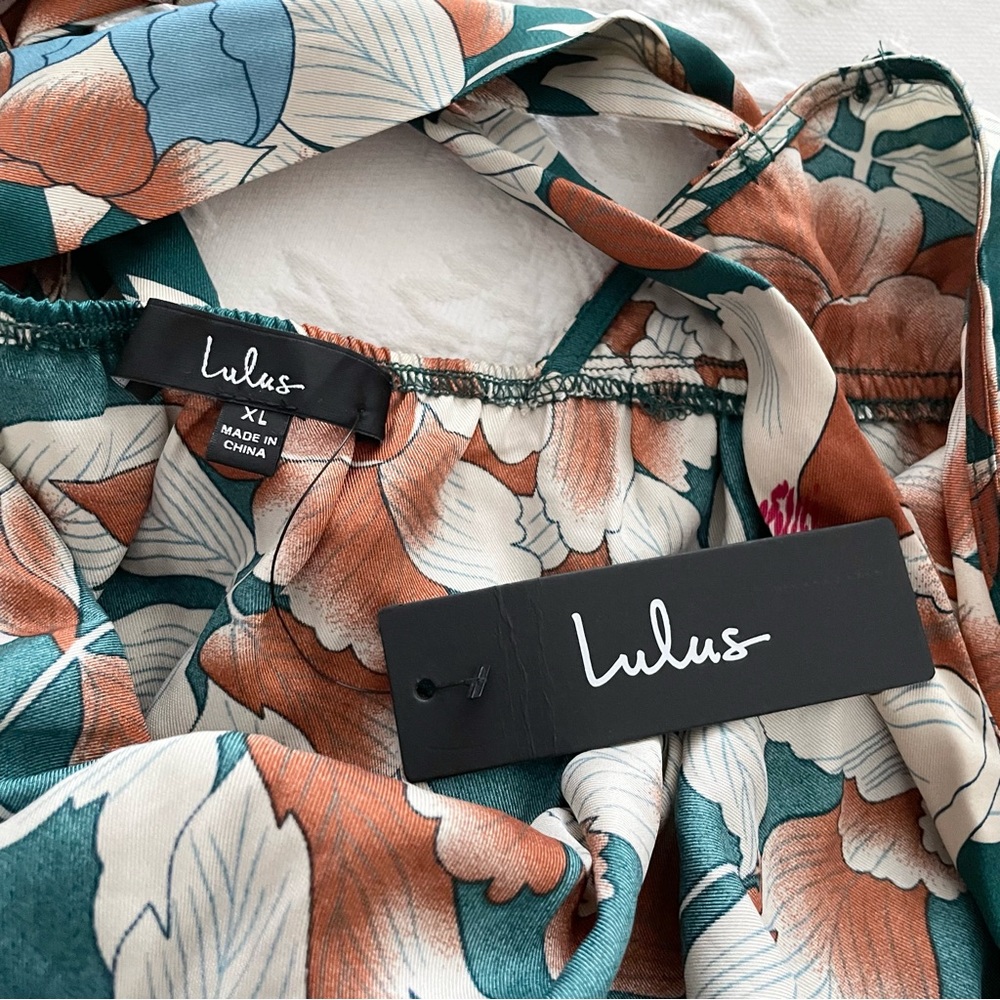 Lulu's Floral Maxi Dress - Green and Orange - Picture 7 of 12
